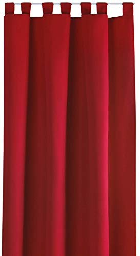 Bestlivings Blickdichte Gardine mit Schlaufen (140x245 cm/Rot), in vielen Variationen