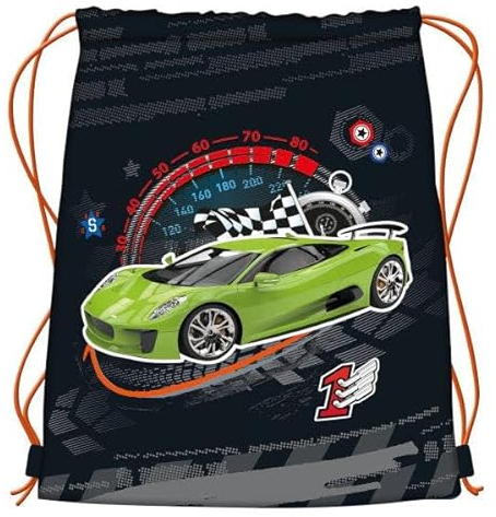 Rennwagen Cars Auto Sporttasche TURNBEUTEL 40 cm Sportbeutel mit Sticker-von-Kids4shop