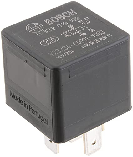 Bosch 0332019109 Mini Relay 12V 30A, 2x87, IP5K4, Operating Temperature from -40 Degree to 100 Degree C, 5 Pin Relay