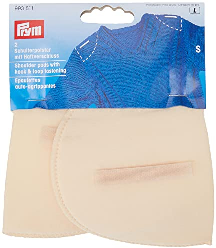 Prym 993811 Schulterpolster Halbmond S – hautfarben, mit Haftverschluss, 2 Stück – Formbare Polster für feminine Silhouette, ideal für Blazer, Jacken & Strickbekleidung