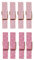 8 mini pinces à linge aimantées rose 3,5 cm