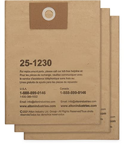 Stanley 25-1230 Lot de 3 sacs filtrants jetables pour aspirateur sec/humide SL18130P SL18133 SL18129 1,2 à 1,5 l