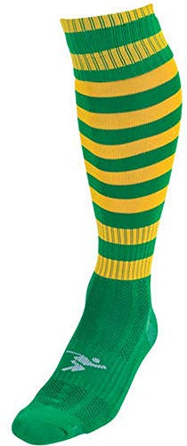 Precision Training Hooped Grn/gold Socks Kids