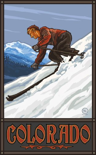 Northwest Art Mall Colorado Downhill Skier Man DSM Wandbild von Paul A. Lanquist, 28 x 43 cm