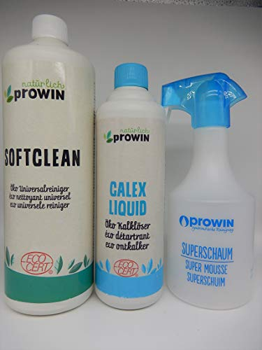 proWIN Set -Power Kalklöser 500ml + Softclean 1L + Superschaumflasche