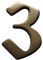 Alpertec numero civico 3 bronzo satinato con viti e tasselli, altezza 120 mm, 35160030 K1