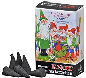 KNOX Mini Räucherkerzen/Rauchkegel Größe S - Duftnote: Weihrauch - 24 Stück - Made in Germany