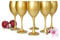 Lot de 6 verres à vin 300 ml, dorés