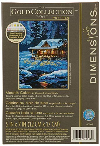 Moonlit Cabin Cross Stitch Kit