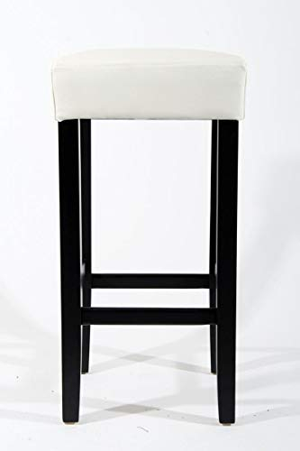 Edler Holzbarhocker weiß Holzgestell Schwarz ECHT LEDER Barhocker Holz,