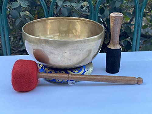 9 Mantra tallado Buda cuenco tibetano, golpeado tibetano de meditación amartillado cuencos, mano tallado, Nepal con cojín y Striker
