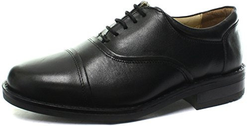 Roamers Adrian Mens Leather Oxford Smart Shoes Black