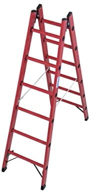 KRAUSE lhb727 Leiter-Kunststoff in Fiberglas, 2 x 6 Stufen, 1.8 m Höhe