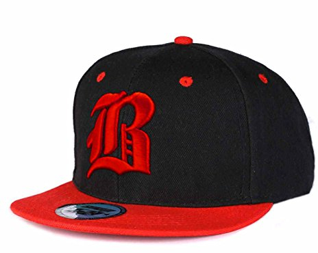Cappello da baseball, chiusura posteriore regolabile, motivo 3D: B gotica in rilievo, da hip-hop multicolore B red red Regular