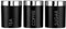 Premier Housewares Liberty Tea, Coffee and Sugar Canisters - Set of 3, Black