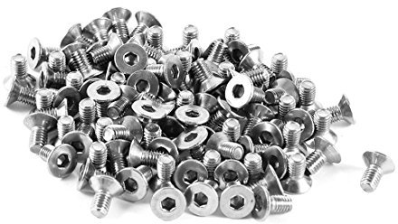 sourcing map 100 Stücke 304HC Edelstahl Senk-Innensechskant Bolzen Schraube M3x6mm DE de