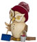 Drechslerei Kuhnert - Rauchfigur/ Räucherfigur - Eule Schneefeger aus Massivholz - ca. 15 cm - Made in Germany