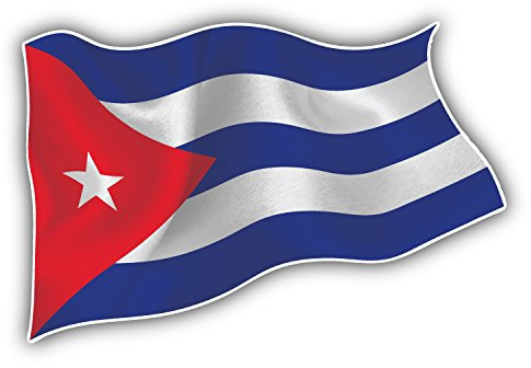 postwalldecor Cuba Waving Flag Hochwertigen Auto-Autoaufkleber 12 x 8 cm
