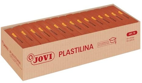 Jovi Plastilina, 15 Tabletten 350 gr, braun-Gehäuse (7209) | glutenfrei, ungiftig, Kreatives Spielen für Kinder ab 3 Jahren