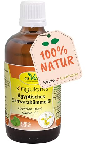 cdVet Singulares Ägyptisches Schwarzkümmelöl 100ml - Natürliches Öl kaltgepresst zur Nahrungsergänzung bei Hund, Katze, Pferd und Taube durch Vitamine und Fette, 167