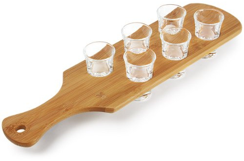 bar@drinkstuff Drinks Paddle Board 6 Shot with 6 Hot Shot Glasses | Drinks Paddle, Shot Flight