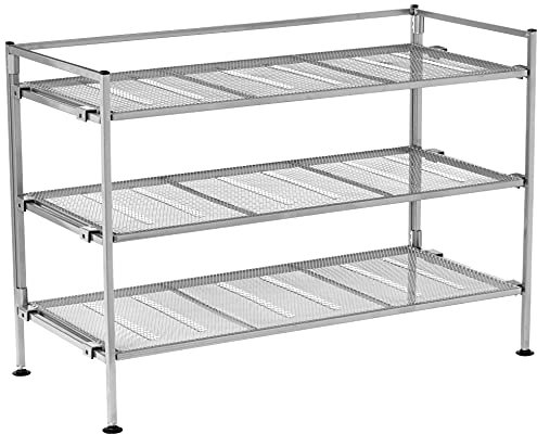 Seville Classics 3 Böden 2-er Pack, satiniert grau Allzweck/ -Schuhregal, Metall