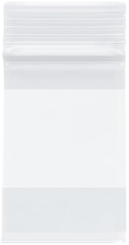 Plymor Heavy Duty Plastic Reclosable Zipper Bags w/White Block, 4 Mil, 2 x 3 (Pack of 200)