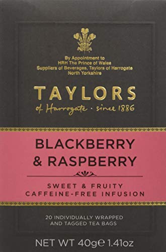 Taylors of Harrogate Blackberry and Raspberry Tea, 20 Individually Wrapped & Tagged Tea Bags (- Pack of 3, 60 Tea Bags in Total)