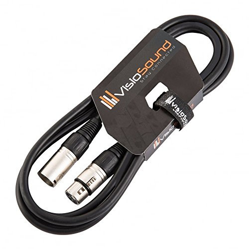 Male to Female XLR Mic Lead/Balanced Microphone/Mic Patch Cable / 7 Colours 2m Black