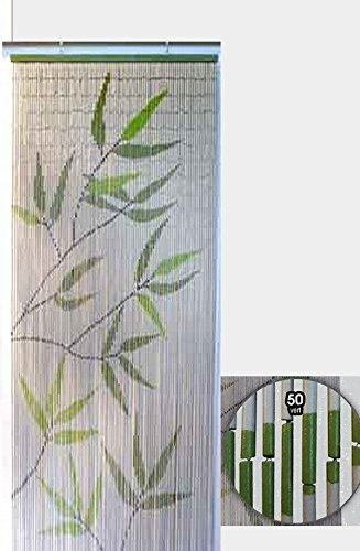 cité de la déco Türvorhang, Bambus, Insektenschutzvorhang, 90 x 200 cm, Bambus-Blätter