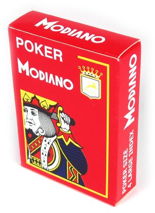 Modiano Spielkarten 482 - Poker Cristallo, 4 Index Rot