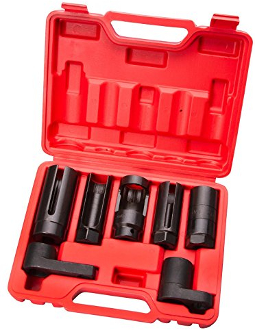 Coffret de 7 douilles pour sondes Lambda et injecteurs, 22, 27 et 29 mm, acier au chrome vanadium