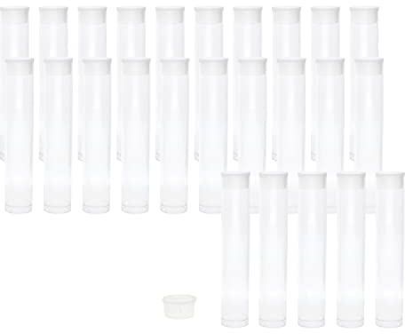 The Beadsmith Clear Plastic Tubes - 3-Inch-Long Round Tubes, 9/16 Inches in Diameter - Flat Caps - Use for Beads, Bath Salts, Wedding & Party Favors, Home or Office Storage - Bag of 25