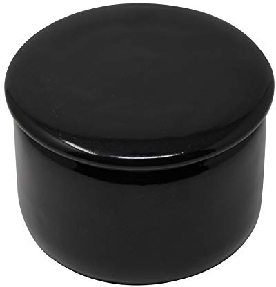Mantequillera de cerámica francesa original refrigerada por agua, nunca más mantequilla dura para el desayuno, siempre frescura y mantequilla, aprox. 125 g de mantequilla, Dark Z-K