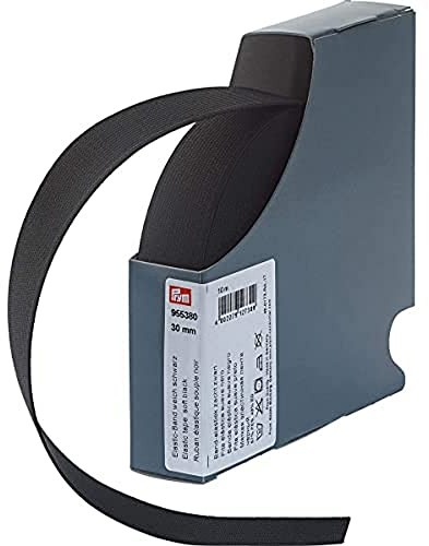 Prym 955380 Elastic-Band weich 30 mm schwarz, 57Prozent PES 43Prozent ED