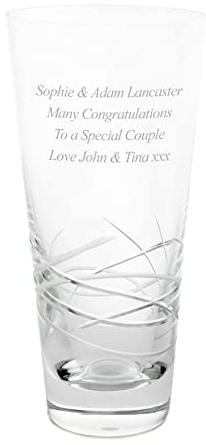 The Gift Experience Engraved Tiesto Conical Crystal Vase - Personalised Gifts, Home Gifts, Gifts for her, Retirement Gifts, Birthday Gifts