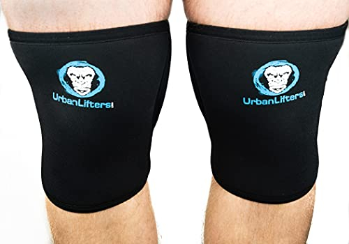 Urban Lifters Ginocchiere (Coppia) 7mm Knee Sleeves Ottimo Supporto, Calore, Compressione e miglioramento delle Prestazioni per Squats, WOD's, Weightlifting Powerlifting (Noir, S)