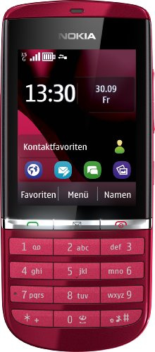 Nokia Asha 300 téléphone mobile - Ecran tactile 6,1 cm -2,4 pouces - Appareil photo 5 mégapixels - Rouge
