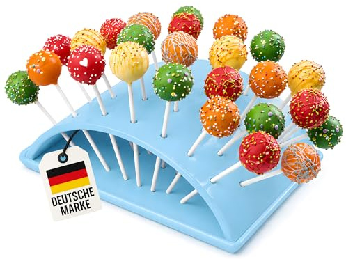 WELLGRO® Cake Pop Halter & Ständer hellblau – Cake Pop Holder mit Löchern für Cake Pops, Lollis & Desserts – Candy Bar Zubehör für Hochzeit, Geburtstag, Party & Events