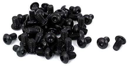sourcing map M6x 10mm Knopfkopf Innensechskantschraube Schwarz 50Stk