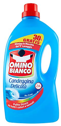 Omino Bianco - Candeggina Delicata, Blu Ocean - 3 flaconi da 2600 ml [7800 ml]
