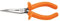 Klein Tools D203-6-INS Long Nose Pliers with Curved Handles, Forged Steel Knives and Dual Layer Insulation with Hand Guards