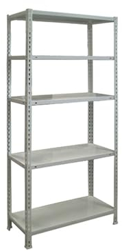 Simon Rack Schwerlastregal, 1800x900x400 mm, Bis 70 kg Belastbar, 5 Verstellbare Ablagen, Kellerregal, Lagerregal, Grau - Ecoclick