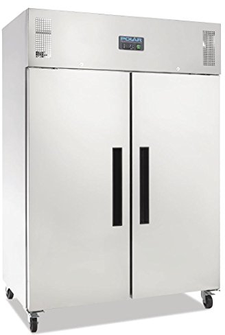 Polar Refrigeration G-Series 600W Upright Double Door Fridge 1200 Litre, Stainless Steel, -2°C to 5°C, 2000(H)x1340(W)x815(D)mm, Energy Rating C, 6 Shelves, Usable Capacity: 770 Ltr, R290 | G594