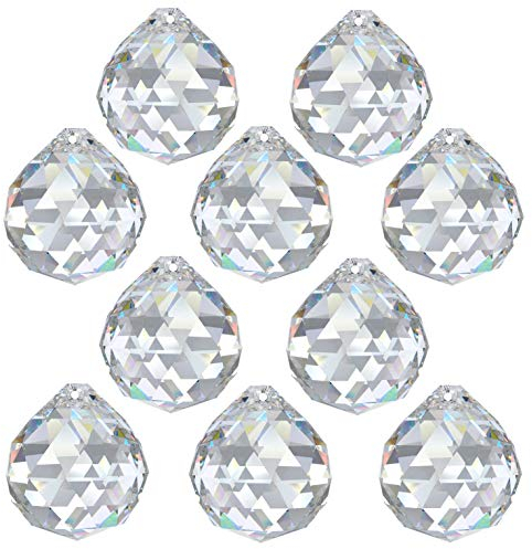 10x Regenbogenkristall Kugel Ø 20mm Crystal 30% PbO ~ Kronleuchter Lüster Feng Shui