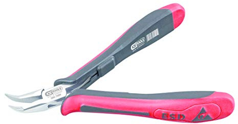 KS Tools 500.7066 ESD Spitzzange, gebogen, ohne Hieb, 130mm