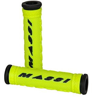 Massi Double Density Puños de Bicicleta, Unisex Adulto, Neón/Negro, 125mm