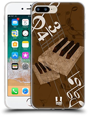 Head Case Designs Tastiera Musika Custodia in Gel [Protezione di Grado Militare] Compatibile con Apple iPhone 7 Plus/iPhone 8 Plus