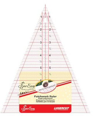 Sew Easy 8.5x7” Triangle Template – Quilting & Patchwork Rule for Applique Sewing, Transparent Acrylic Non-Slip