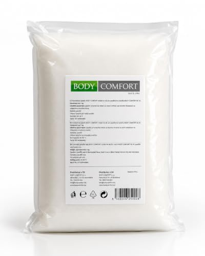 1Kg Cosmetic Paraffin Wax Body Comfort BC 02: Medically tested cosmetic + health care wax with lowest melting point on the market 44-46 Celsius, Extra suitable for sensitive type of skin